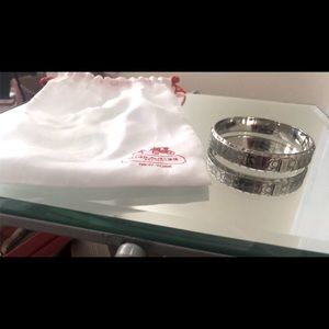 Coach silver bangle bracelet w/ Swarovski crystals